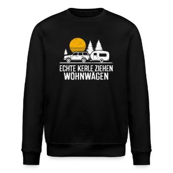Happy Camper - Coole Sprüche für Outdoor-Enthusias - Stanley/Stella Unisex Bio-Sweatshirt ROLLER - Schwarz - Vorne - Nik (191cm)