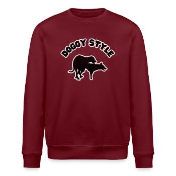 Doggy Style Black Grunge - Stanley/Stella ROLLER Unisex Organic Sweatshirt - burgundy - Front - Nik (191cm)
