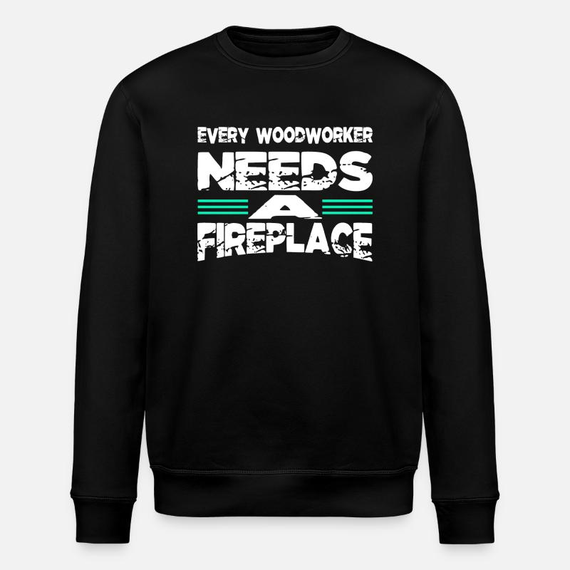 cool logging lumberjackwoodworking - Stanley/Stella ROLLER Unisex Organic Sweatshirt - black