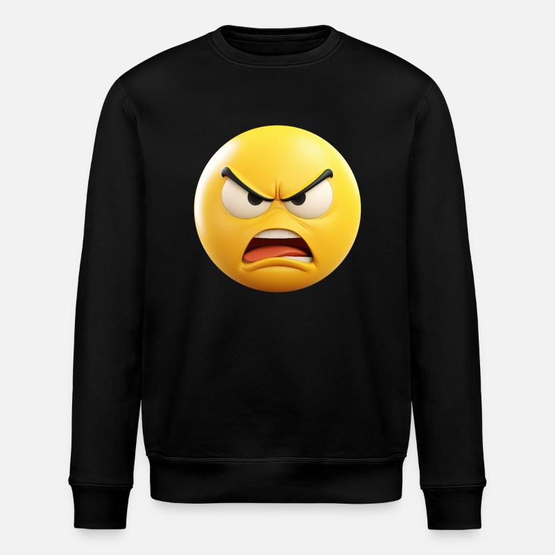 Wütend Emoticon Emotion - Stanley/Stella Unisex Bio-Sweatshirt ROLLER - Schwarz