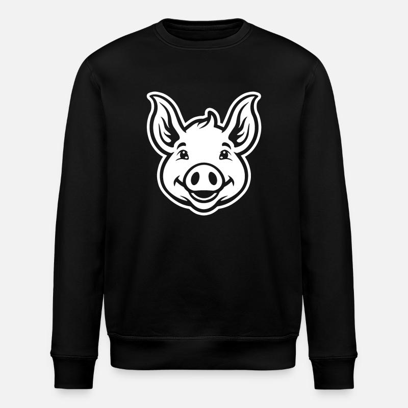 Schwein Schweinchen - Stanley/Stella Unisex Bio-Sweatshirt ROLLER - Schwarz