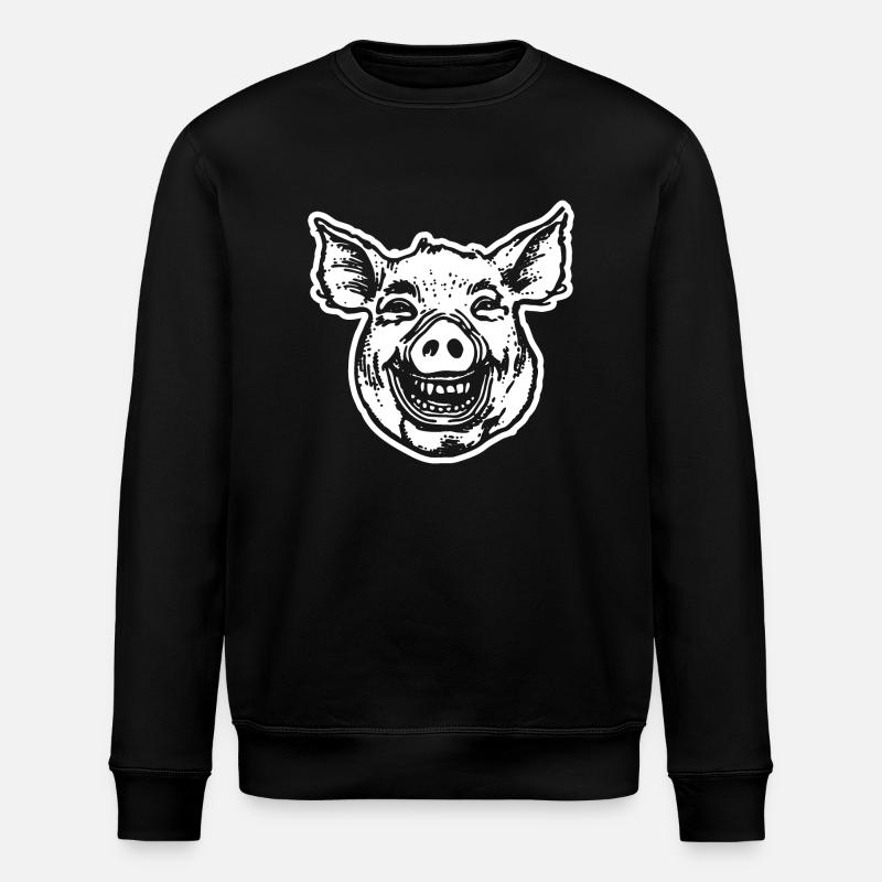 Schwein Schweinchen - Stanley/Stella Unisex Bio-Sweatshirt ROLLER - Schwarz
