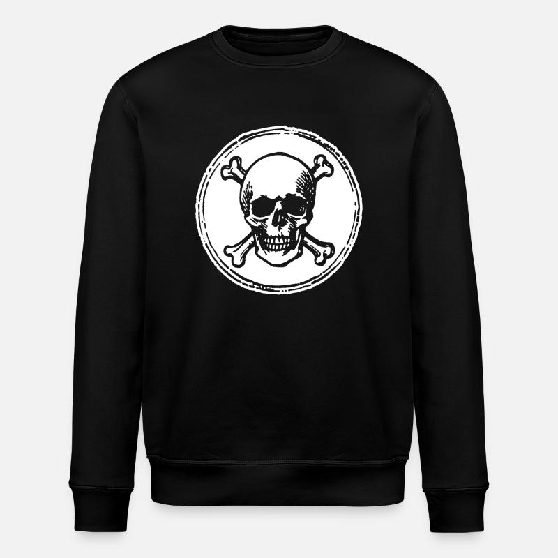 Pirate crâne et os - Sweat bio ROLLER Stanley/Stella Unisexe - noir