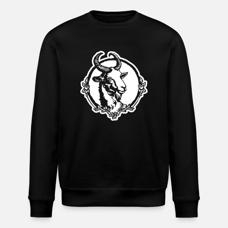 Steinbock Ziege - Stanley/Stella Unisex Bio-Sweatshirt ROLLER - Schwarz