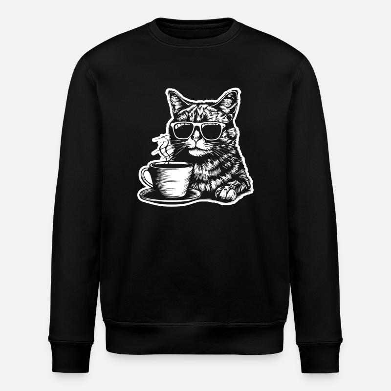 Café pour chat - Sweat bio ROLLER Stanley/Stella Unisexe - noir