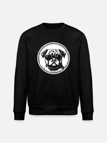 Mops Hund - Stanley/Stella Unisex Bio-Sweatshirt ROLLER - Schwarz