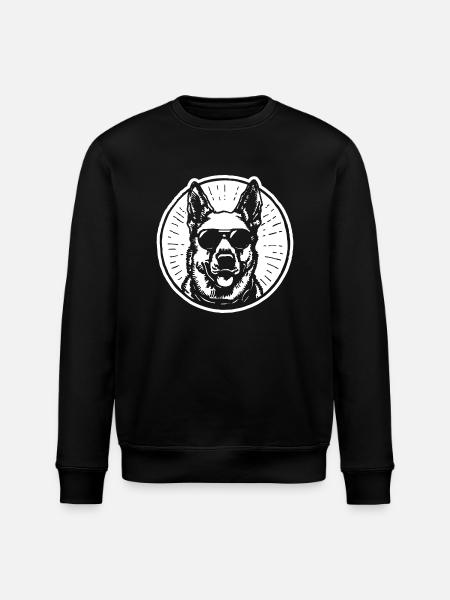 German Shepherd Dog Dog Head - Stanley/Stella ROLLER Unisex Organic Sweatshirt - black