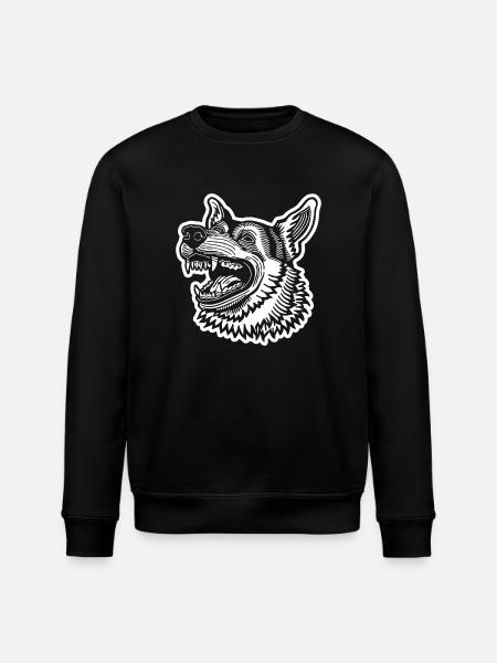 German Shepherd Dog Dog Head - Stanley/Stella ROLLER Unisex Organic Sweatshirt - black