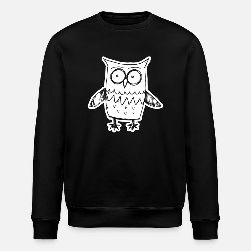 Eule Eulen Vogel - Stanley/Stella Unisex Bio-Sweatshirt ROLLER - Schwarz