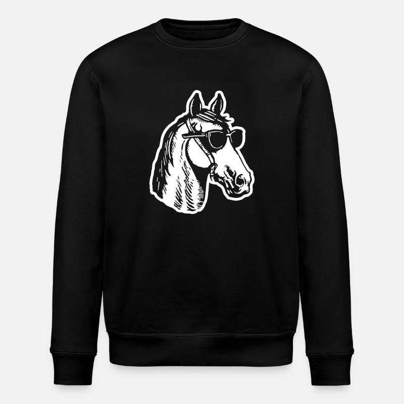 Cheval Chevaux Équitation Cavalier - Sweat bio ROLLER Stanley/Stella Unisexe - noir