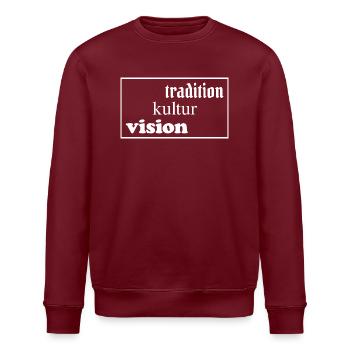 Tradition Kultur Vision - Stanley/Stella Unisex Bio-Sweatshirt ROLLER - Burgunderrot - Vorne - Nik (191cm)