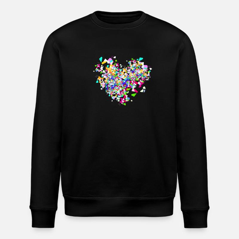 Konfetti, Herz, karneval, Konfettiherz - Stanley/Stella Unisex Bio-Sweatshirt ROLLER - Schwarz