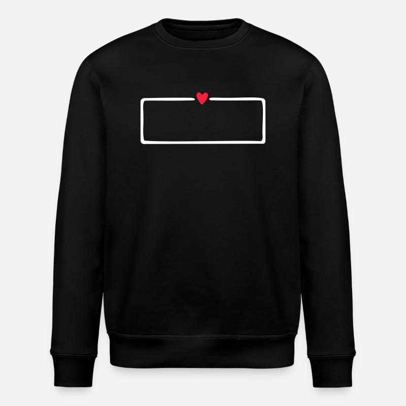 Badge nominatif avec cœur - Sweat bio ROLLER Stanley/Stella Unisexe - noir