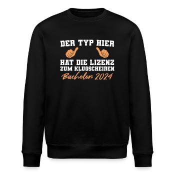 Bachelor 2024 Bachelorprüfung bestanden - Stanley/Stella Unisex Bio-Sweatshirt ROLLER - Schwarz - Vorne - Nik (191cm)