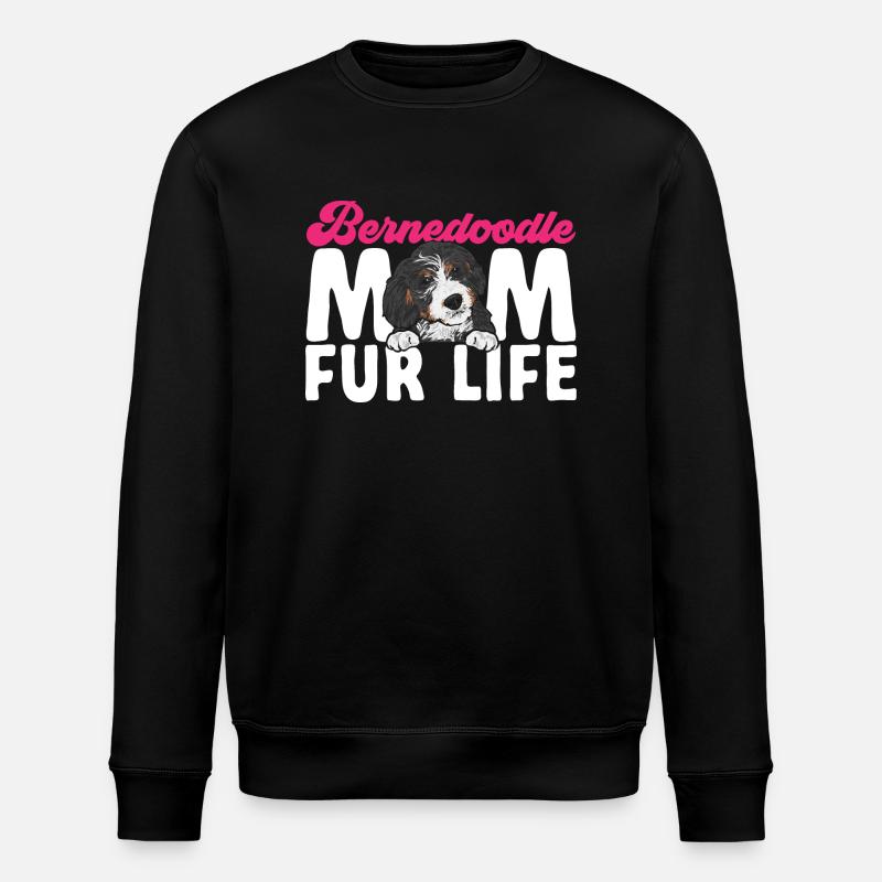 Bernedoodle Dog - Stanley/Stella ROLLER Unisex Organic Sweatshirt - black