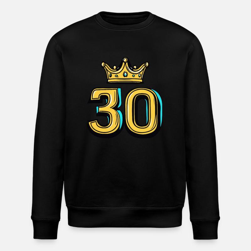 Couronne à 30 chiffres - Sweat bio ROLLER Stanley/Stella Unisexe - noir