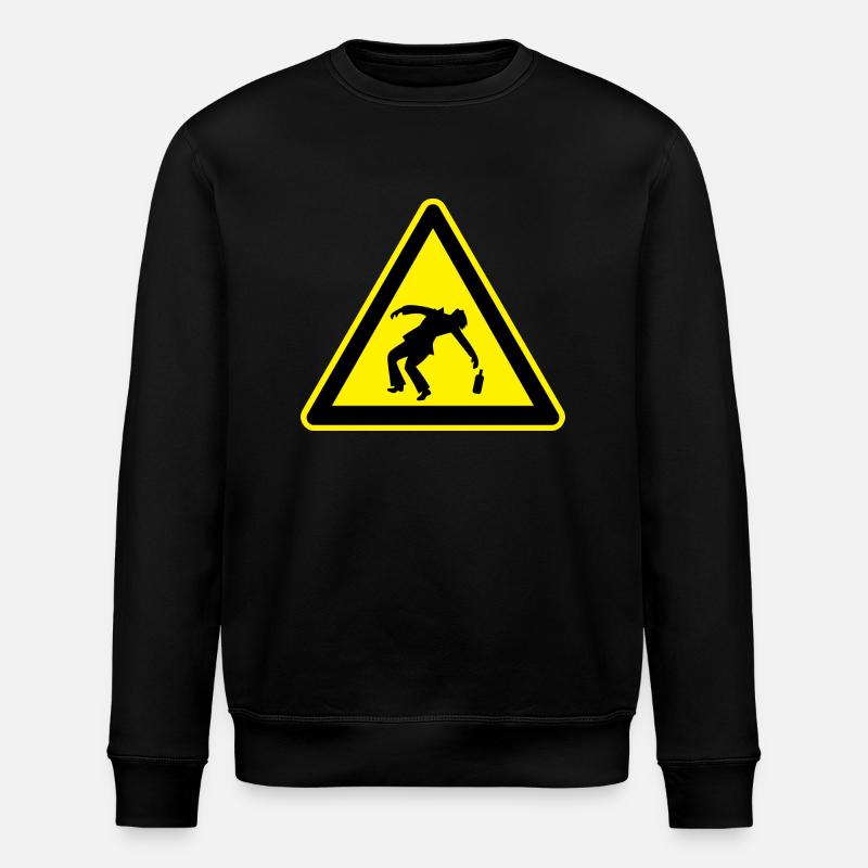 Caution Drunk - Stanley/Stella ROLLER Unisex Organic Sweatshirt - black