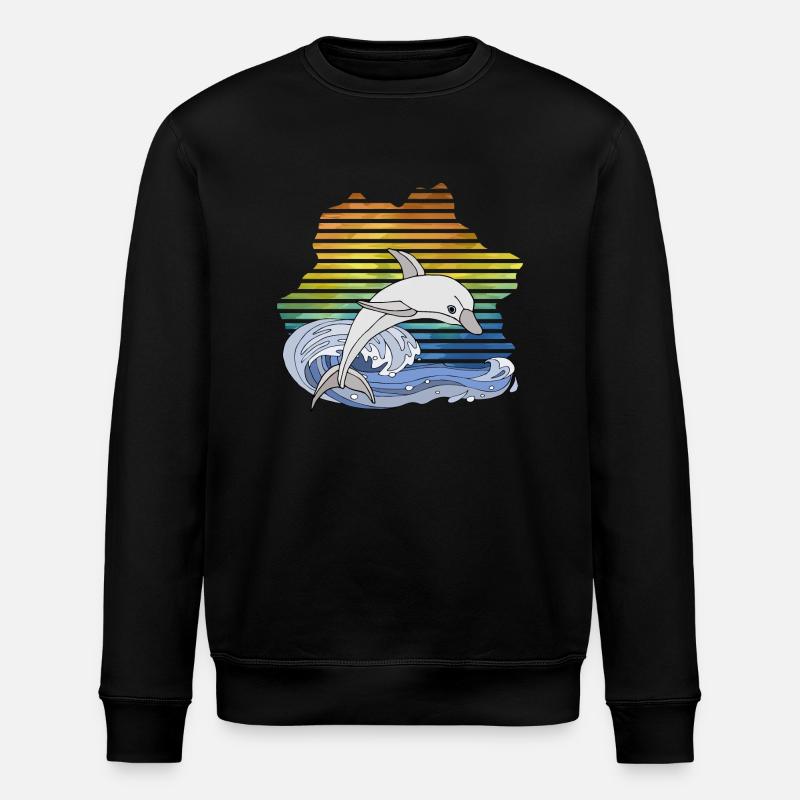 Dolphin - Stanley/Stella ROLLER Unisex Organic Sweatshirt - black