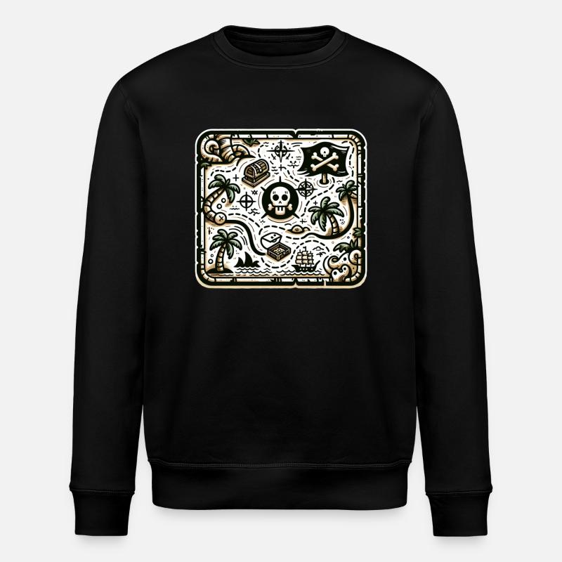 Treasure map - Stanley/Stella ROLLER Unisex Organic Sweatshirt - black