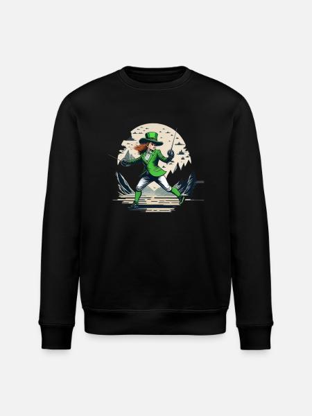 St. Patrick's Day Shamrock Fencing - Stanley/Stella ROLLER Unisex Organic Sweatshirt - black