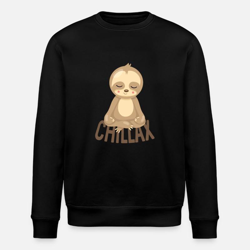 CHILLAX - Faultier - Stanley/Stella Unisex Bio-Sweatshirt ROLLER - Schwarz