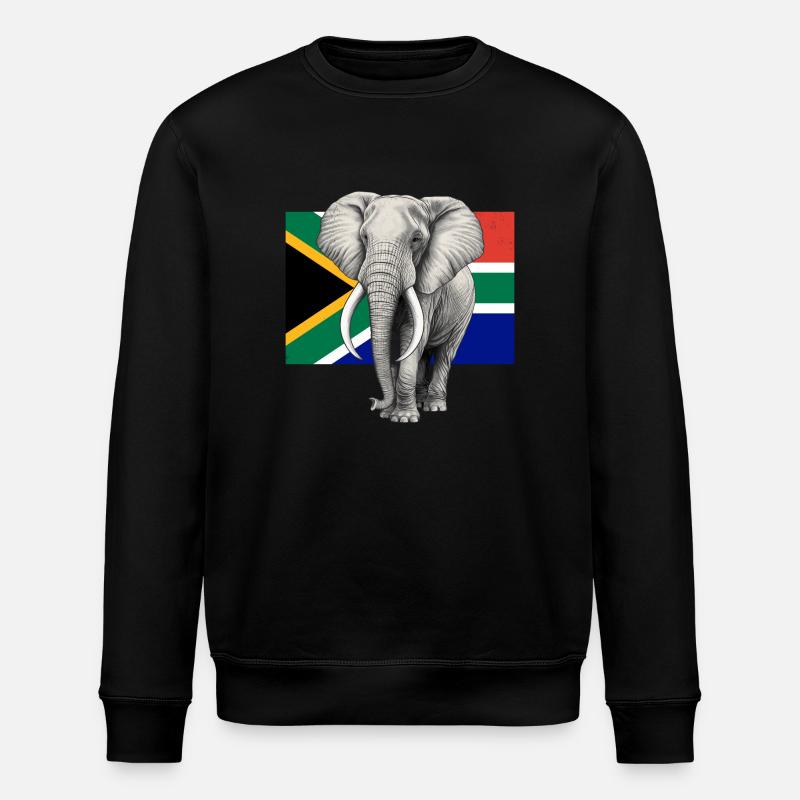 Drapeau éléphant d’Afrique du Sud - Sweat bio ROLLER Stanley/Stella Unisexe - noir