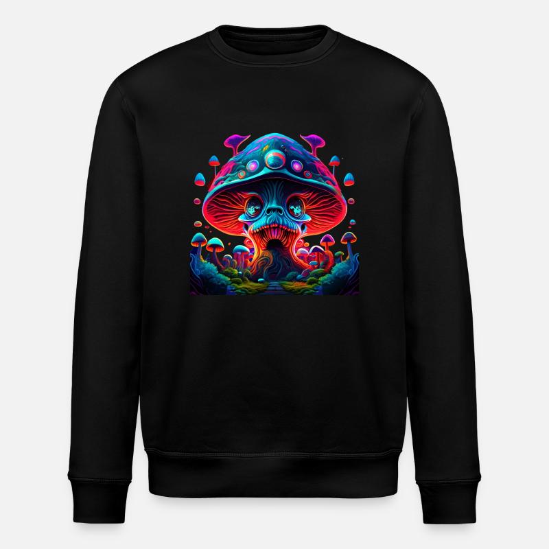 Psyco Mushroom - Stanley/Stella ROLLER Unisex Organic Sweatshirt - black