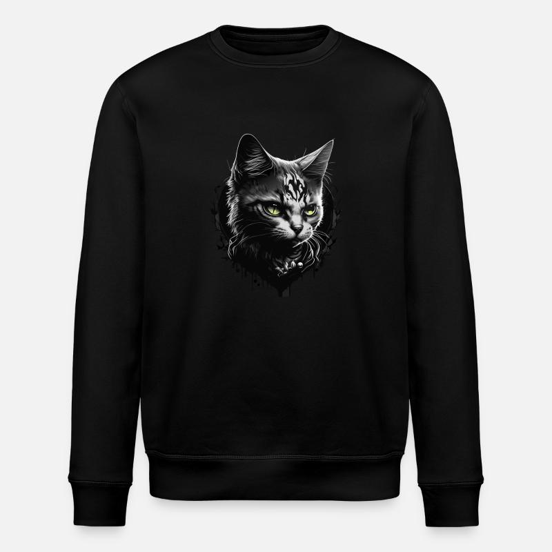 bad cat - Stanley/Stella Unisex Bio-Sweatshirt ROLLER - Schwarz