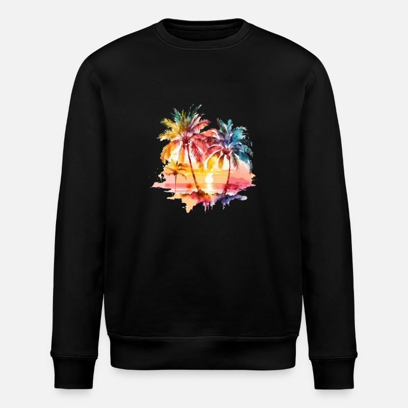 beach palm - Stanley/Stella Unisex Bio-Sweatshirt ROLLER - Schwarz