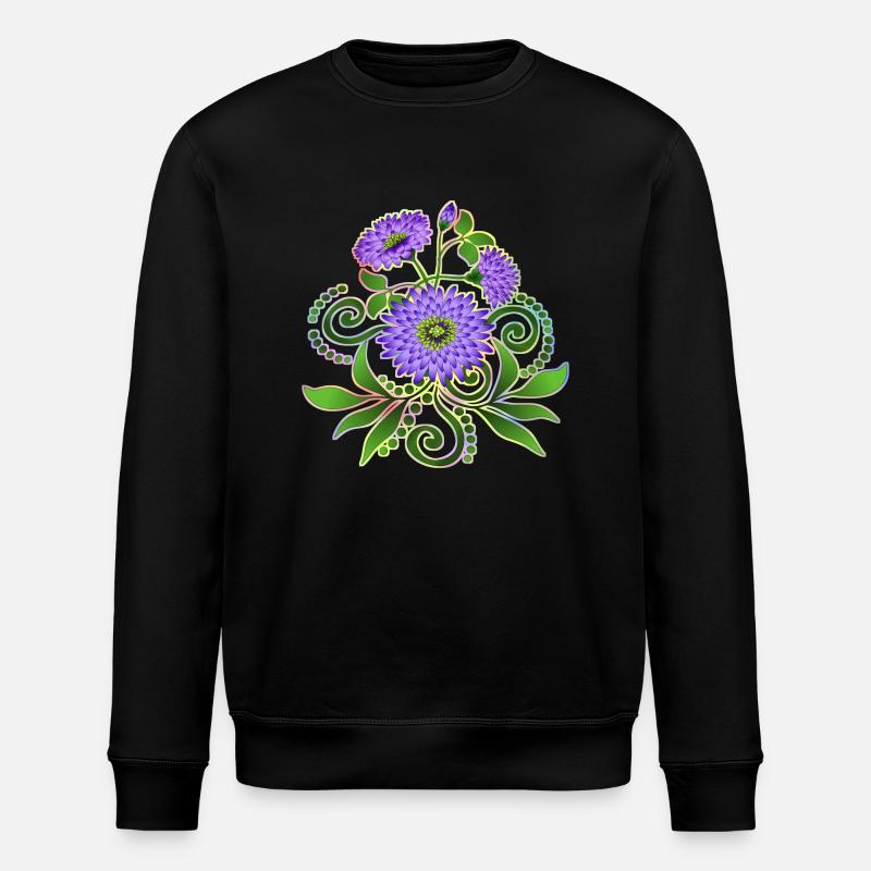 Blumen - Stanley/Stella Unisex Bio-Sweatshirt ROLLER - Schwarz