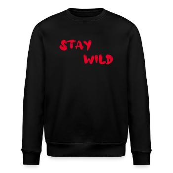 stay wild - Stanley/Stella Unisex Bio-Sweatshirt ROLLER - Schwarz - Vorne - Nik (191cm)