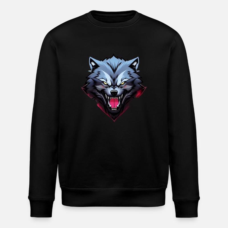 wütender Wolf - Stanley/Stella Unisex Bio-Sweatshirt ROLLER - Schwarz