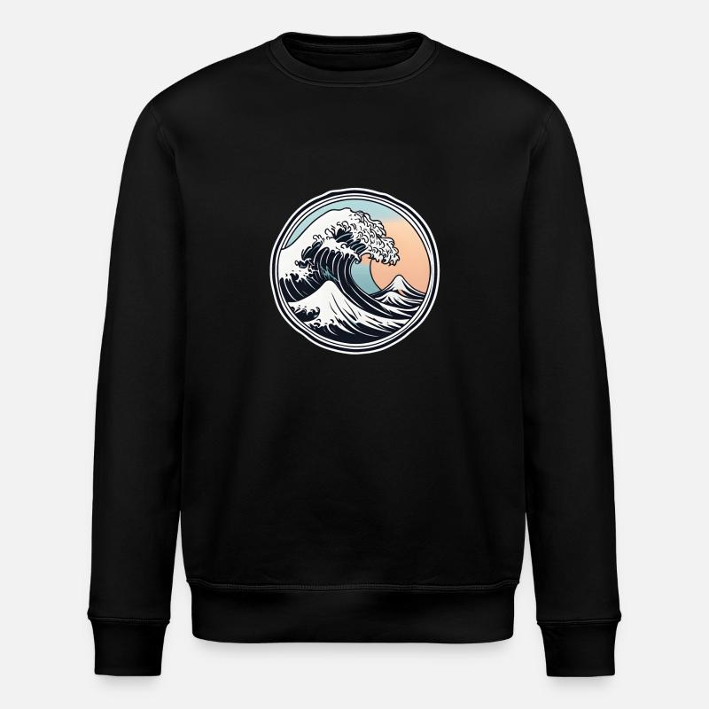 Big Wave - Stanley/Stella ROLLER Unisex Organic Sweatshirt - black