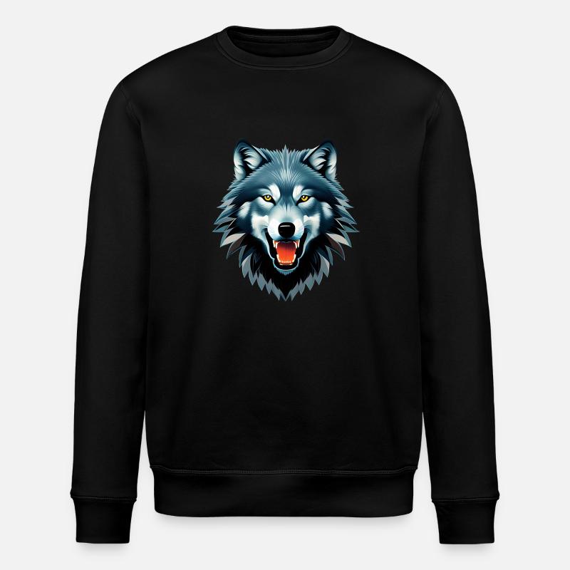 wolf - Stanley/Stella ROLLER Unisex Organic Sweatshirt - black