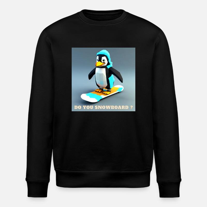 Snowboard Pingu - Stanley/Stella ROLLER Unisex Organic Sweatshirt - black
