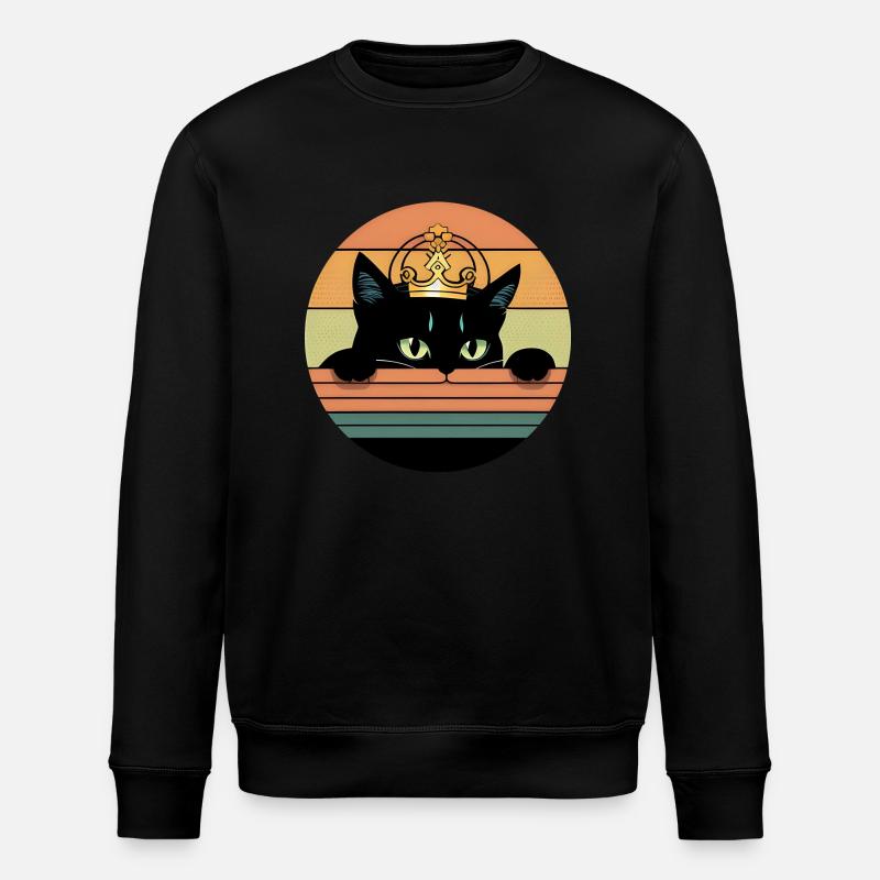Chat avec couronne - Sweat bio ROLLER Stanley/Stella Unisexe - noir