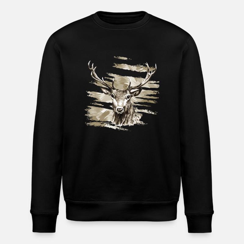 Cerf - Sweat bio ROLLER Stanley/Stella Unisexe - noir