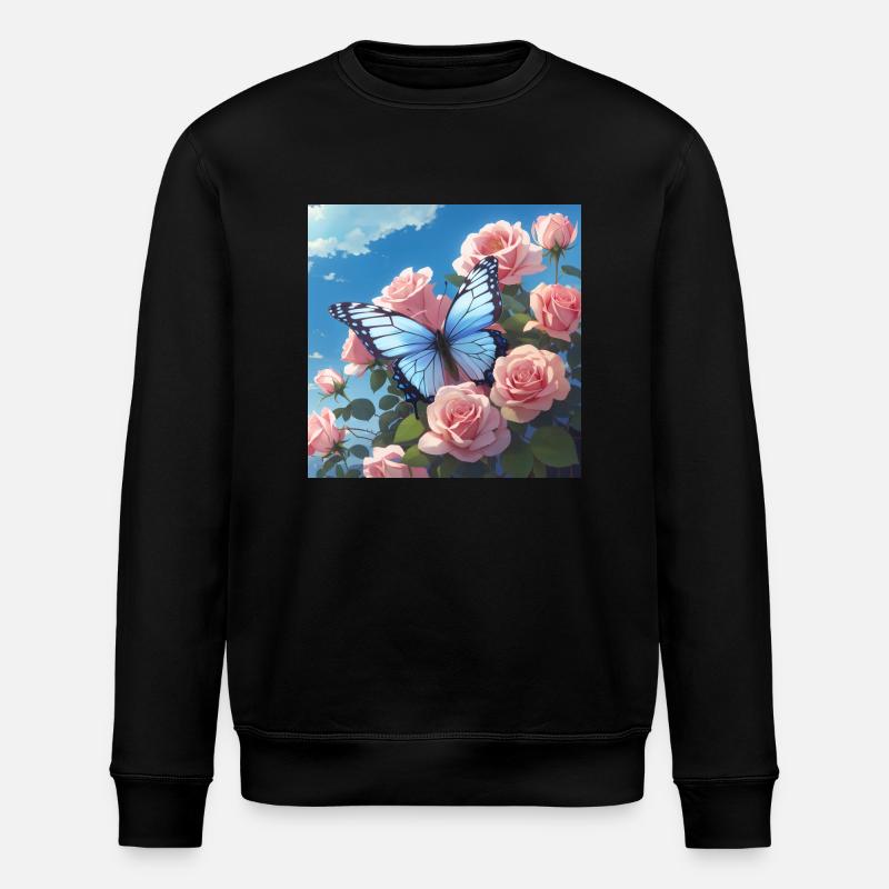 Papillon bleu - Sweat bio ROLLER Stanley/Stella Unisexe - noir