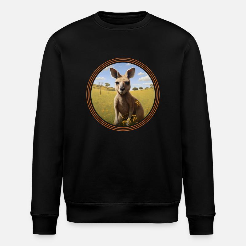 Cute kangaroo - Stanley/Stella Unisex Bio-Sweatshirt ROLLER - Schwarz