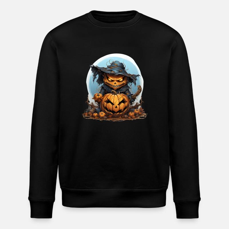 Creepy Pumpkin - Stanley/Stella Unisex Bio-Sweatshirt ROLLER - Schwarz