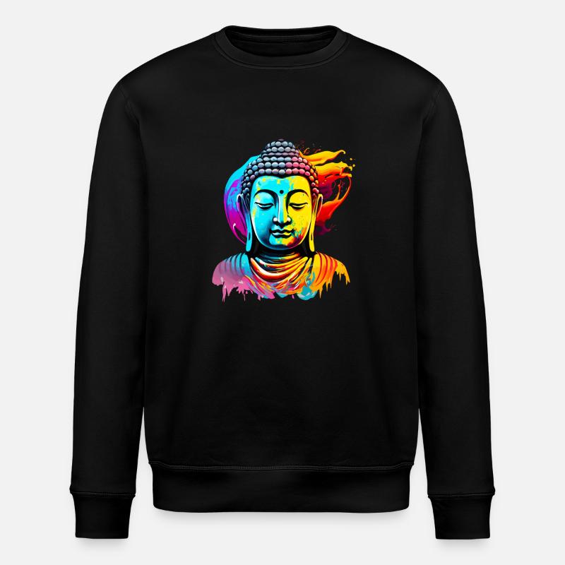 Bouddha couleur peinture - Sweat bio ROLLER Stanley/Stella Unisexe - noir