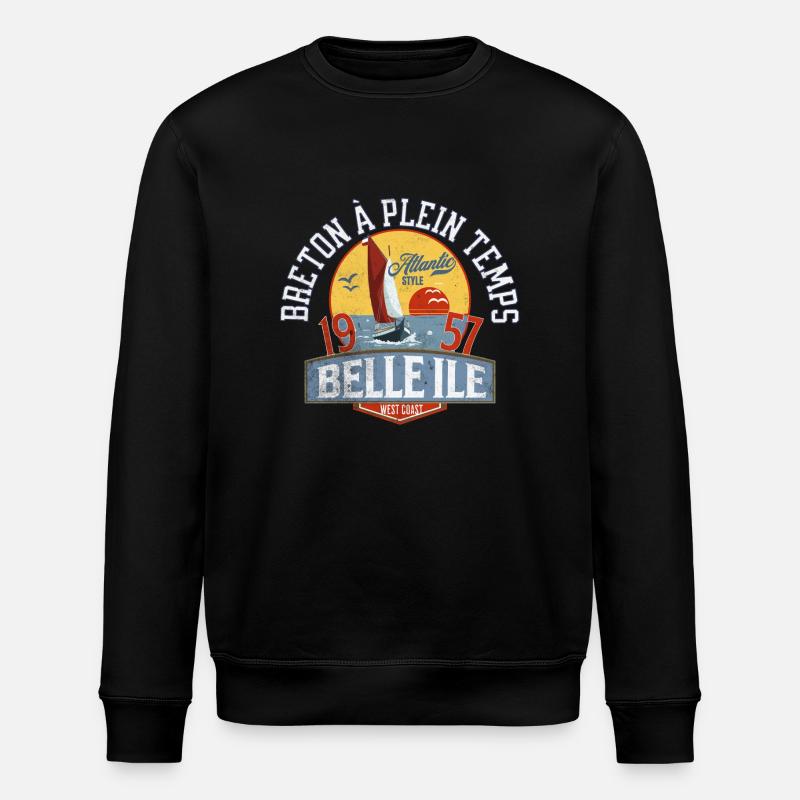 Breton full-time Belle Ile - Stanley/Stella ROLLER Unisex Organic Sweatshirt - black