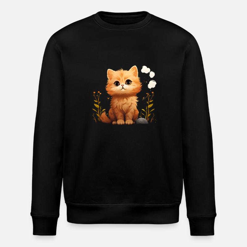 Chaton dans l’herbe - Sweat bio ROLLER Stanley/Stella Unisexe - noir