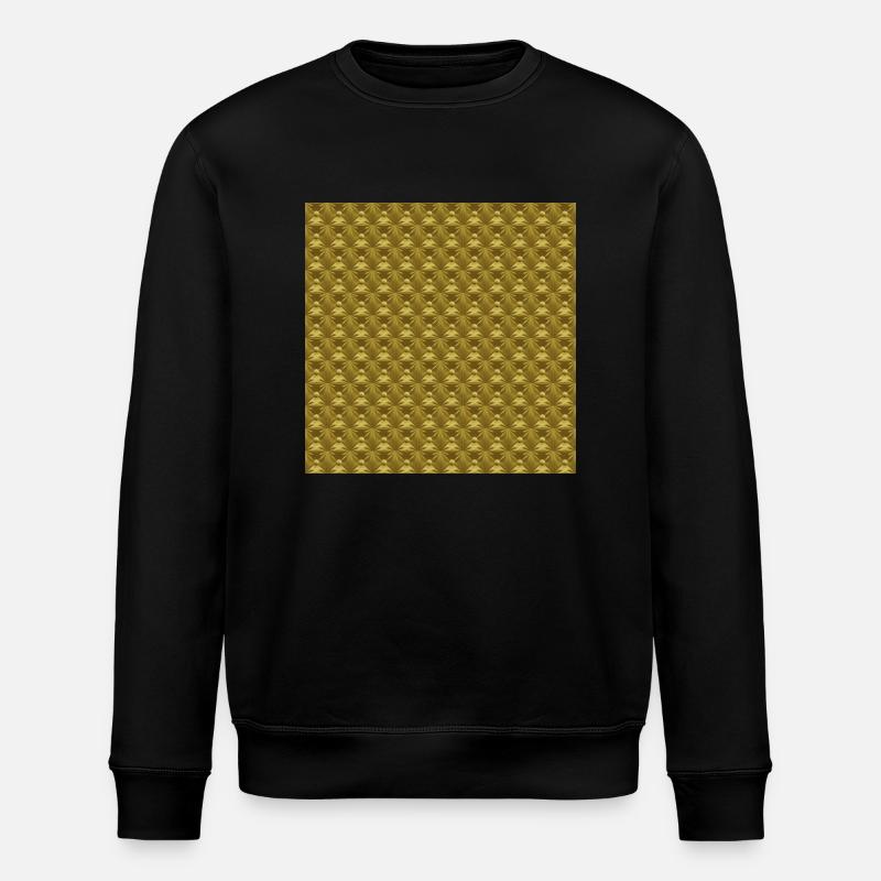 Diamond Tufting pattern Gold - Stanley/Stella ROLLER Unisex Organic Sweatshirt - black