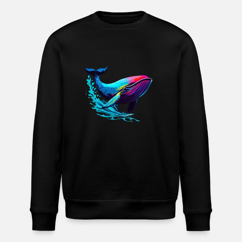Baleine couleur - Sweat bio ROLLER Stanley/Stella Unisexe - noir