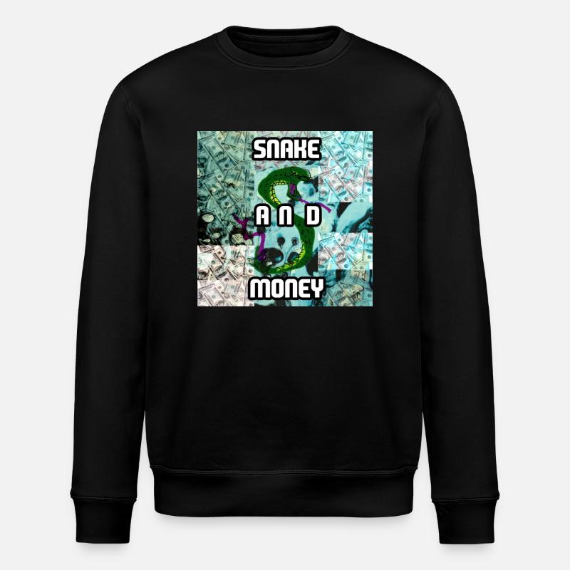 Schlange und Geld - Stanley/Stella Unisex Bio-Sweatshirt ROLLER - Schwarz