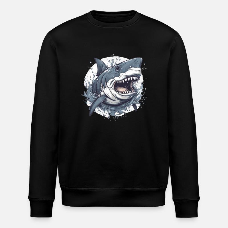 Shark Haifisch - Stanley/Stella Unisex Bio-Sweatshirt ROLLER - Schwarz