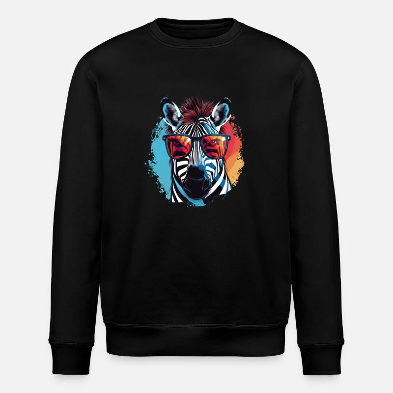 Zebra Sunglasses - Stanley/Stella ROLLER Unisex Organic Sweatshirt - black