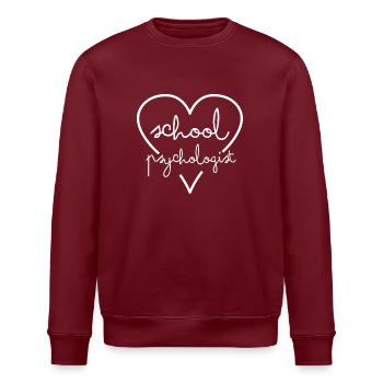 school psychologist - Stanley/Stella Unisex Bio-Sweatshirt ROLLER - Burgunderrot - Vorne - Nik (191cm)