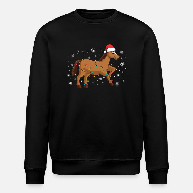 Cheval de Noël - Sweat bio ROLLER Stanley/Stella Unisexe - noir